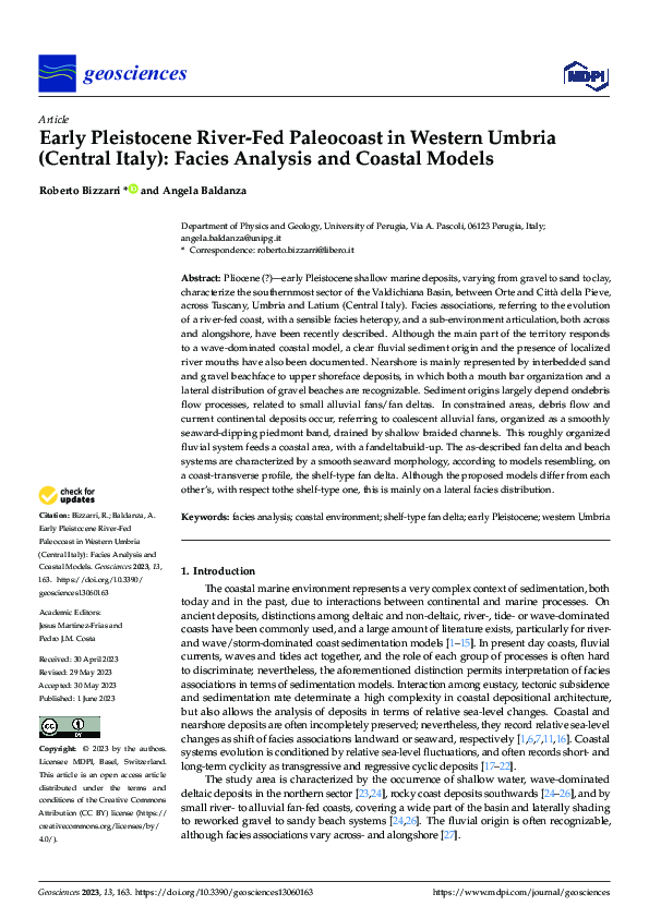 (PDF) Early Pleistocene River-Fed Paleocoast in Western Umbria (Central ...