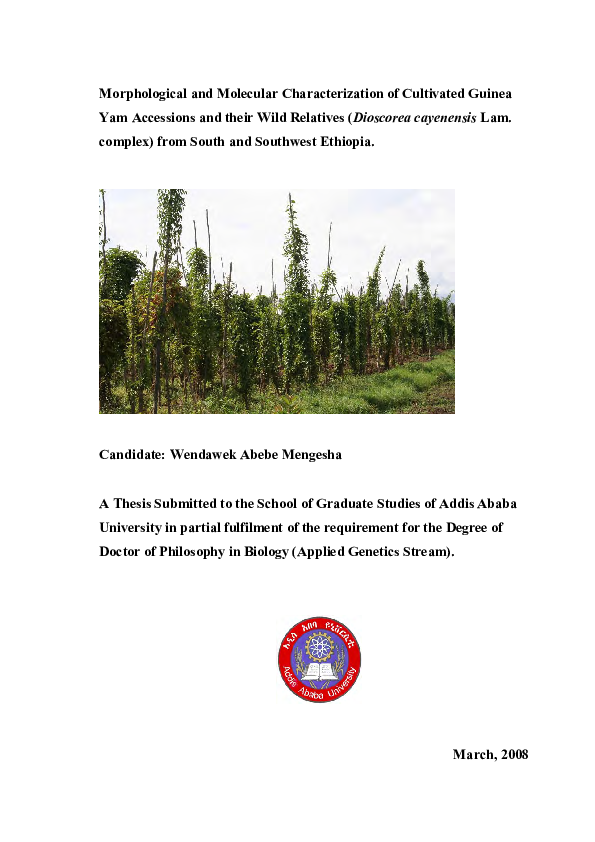 (PDF) Morphological and Molecular Characterization of Cultivated Guinea ...
