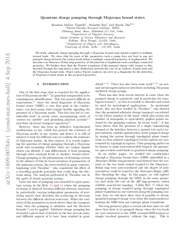 (PDF) Quantum charge pumping through Majorana bound states
