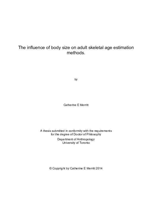 (PDF) The influence of body size on adult skeletal age estimation methods