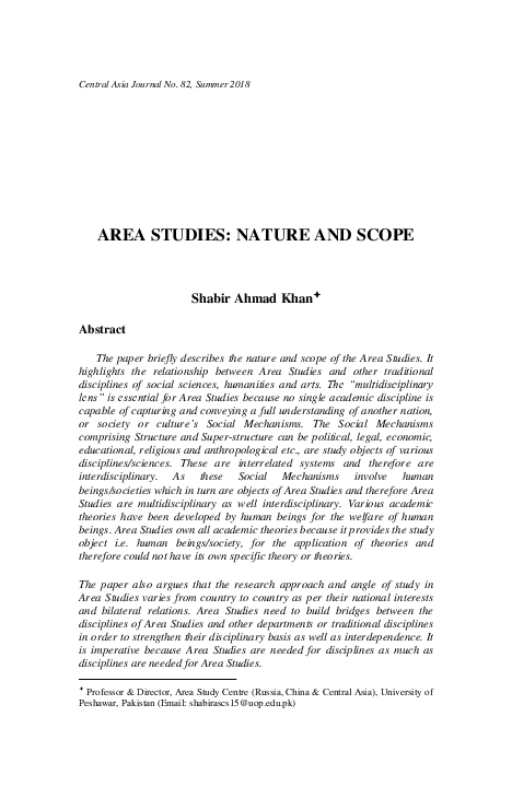 PDF) Area Studies: Nature and Scope