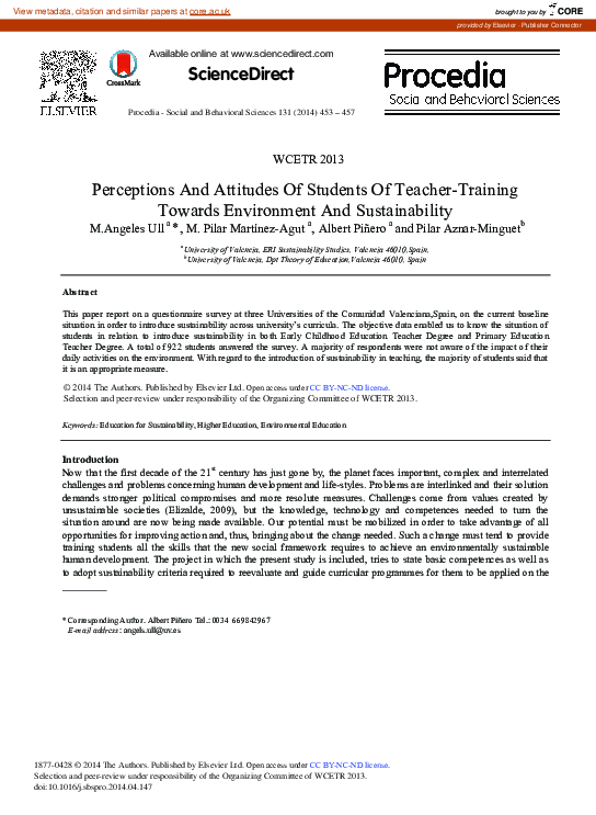 (PDF) Perceptions and Attitudes of Students of Teacher-training towards ...