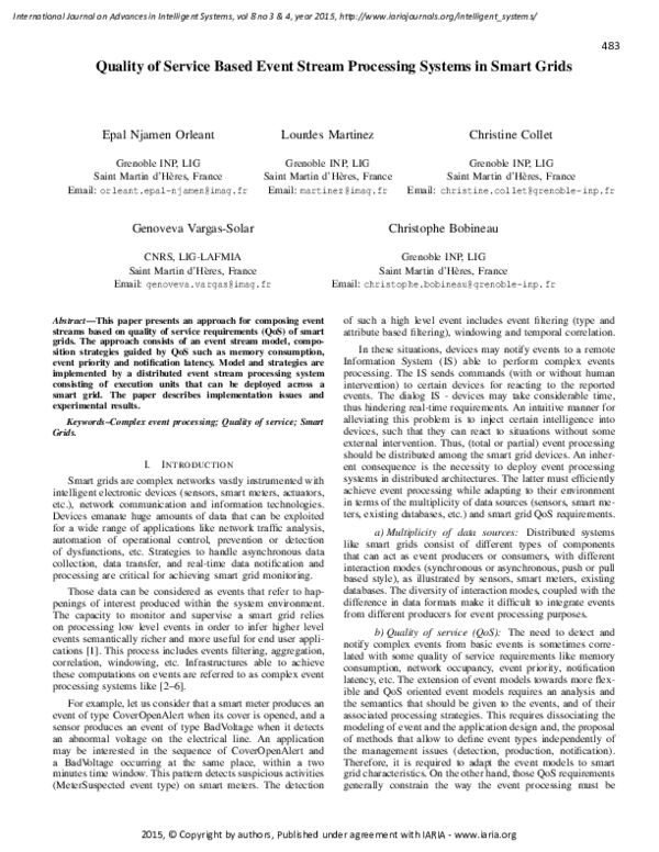 (PDF) Quality of Service Based Event Stream Processing Systems in Smart ...