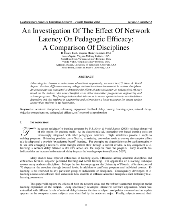 (PDF) An Investigation Of The Effect Of Network Latency On Pedagogic ...