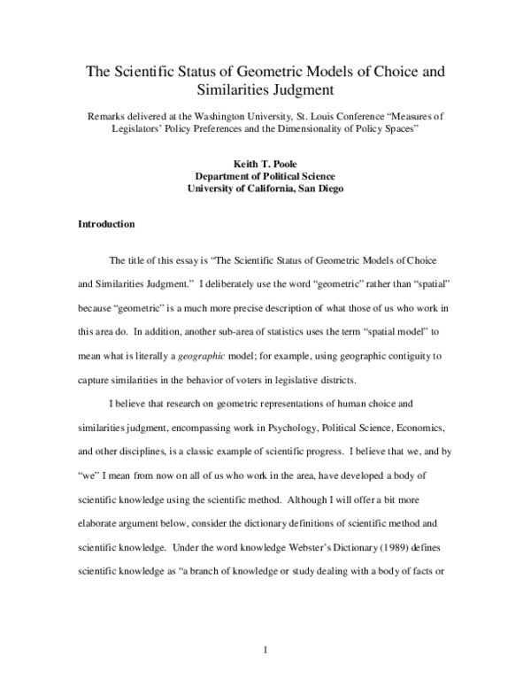 (PDF) The Scientific Status of Geometric Models of Choice and ...