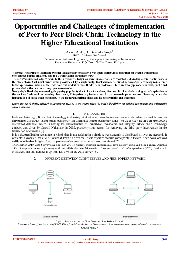 (PDF) Opportunities and Challenges of implementation of Peer to Peer ...