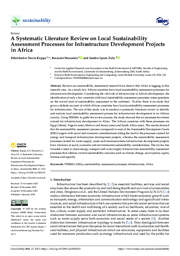 (PDF) A Systematic Literature Review on Local Sustainability Assessment ...