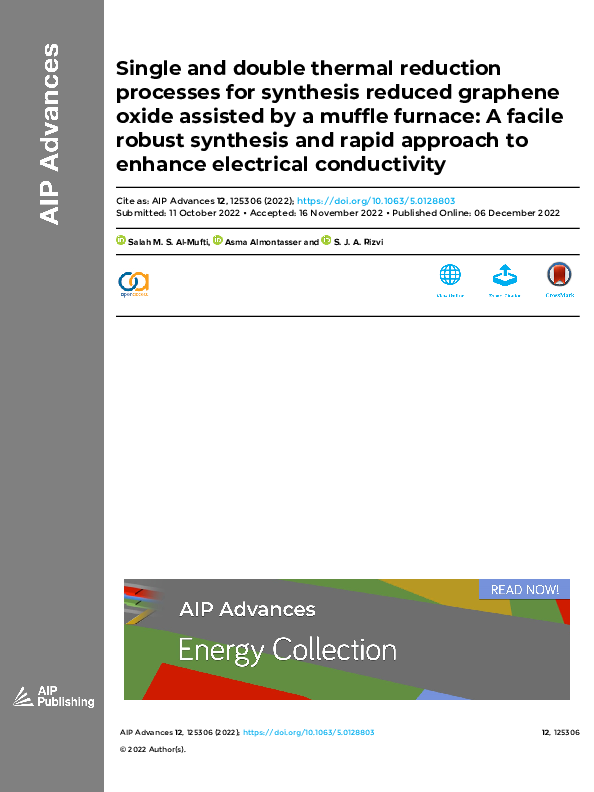 (PDF) Single and double thermal reduction processes for synthesis ...