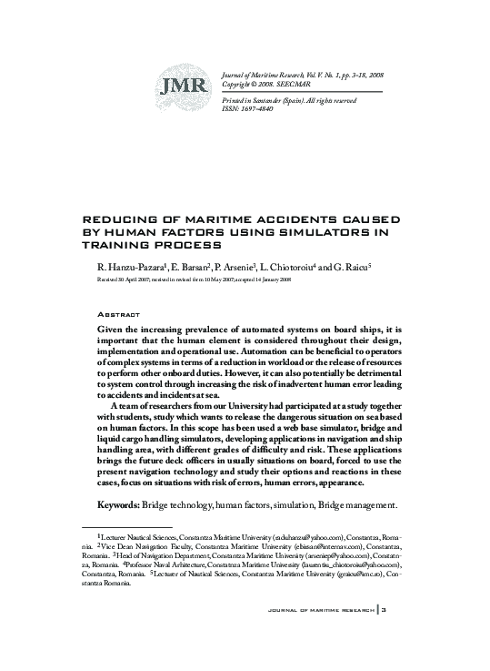 (PDF) Reducing of maritime accidents caused by human factors using ...