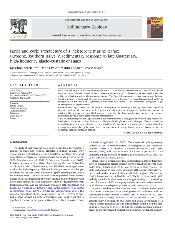 (PDF) Facies and cycle architecture of a Pleistocene marine terrace ...