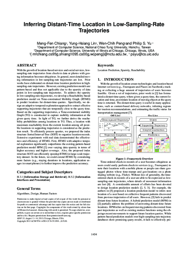 (PDF) Inferring distant-time location in low-sampling-rate trajectories