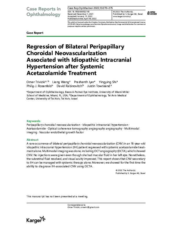 (PDF) Regression of Bilateral Peripapillary Choroidal ...