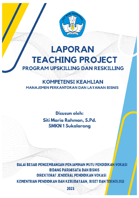 (DOC) LAPORAN TEACHING PROJECT MAGANG INDUSTRI