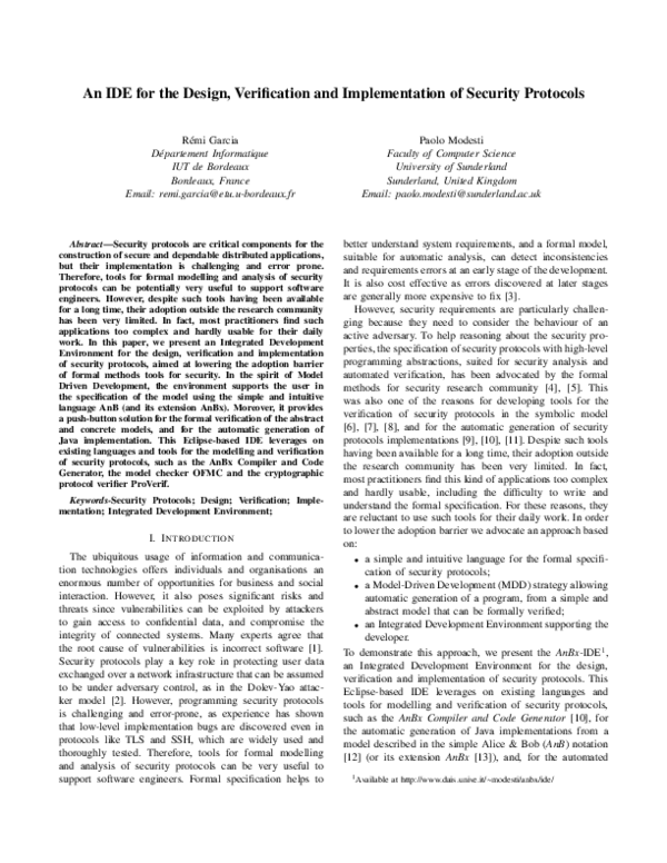 (PDF) An IDE for the Design, Verification and Implementation of ...