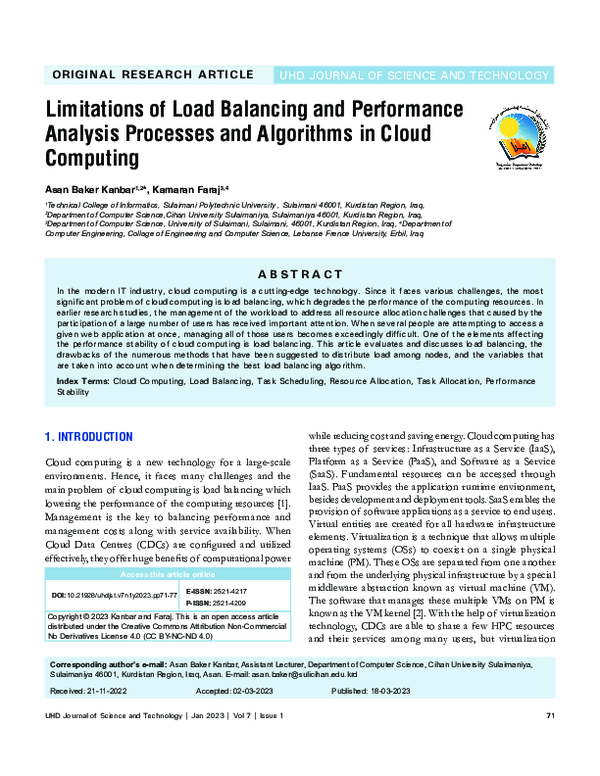 (PDF) Limitations of Load Balancing and Performance Analysis Processes ...