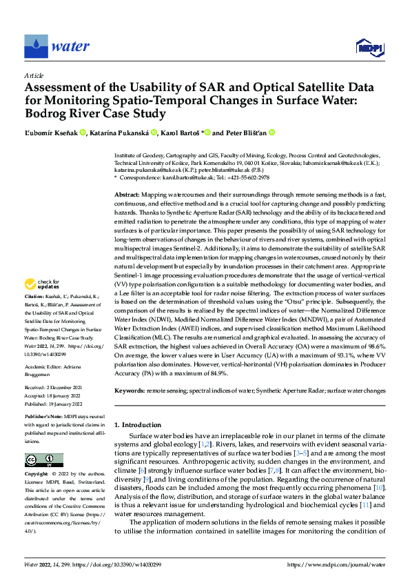 (PDF) Assessment of the Usability of SAR and Optical Satellite Data for ...