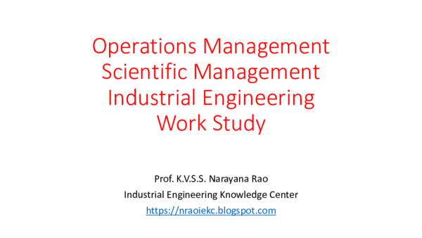 (PDF) Operations Management - Industrial Engineering Interface