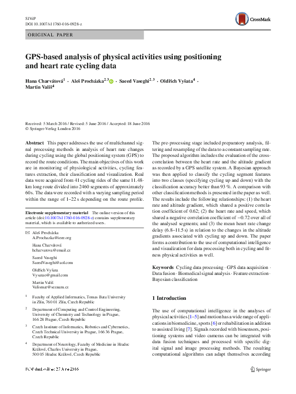 (PDF) GPS-based analysis of physical activities using positioning and ...
