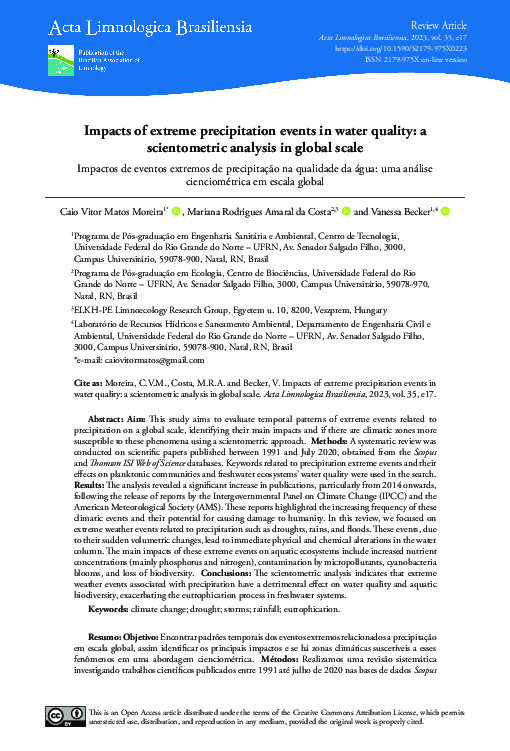 (PDF) Impacts of extreme precipitation events in water quality: a ...