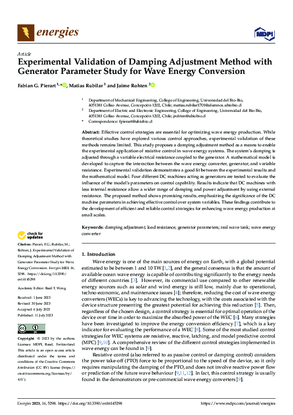 (PDF) Experimental Validation of Damping Adjustment Method with Generator Parameter Study for