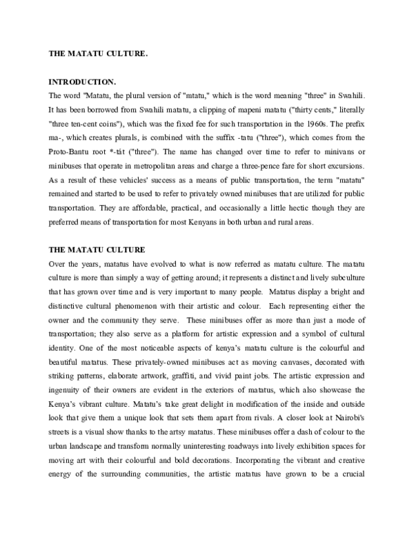 (DOC) THE MATATU CULTURE