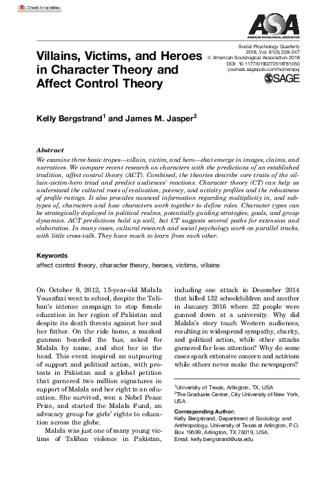 (PDF) Villains, Victims, and Heroes in Character Theory and Affect ...