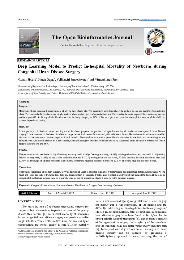 (PDF) Deep Learning Model to Predict In-hospital Mortality of Newborns ...