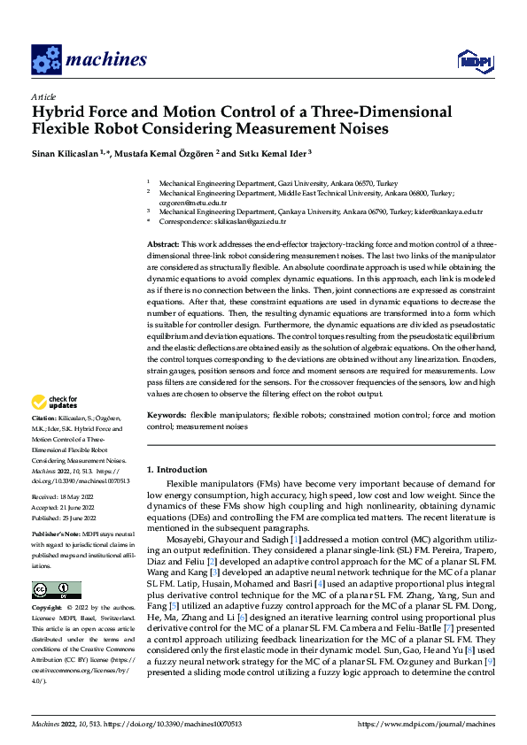 (PDF) Hybrid Force and Motion Control of a Three-Dimensional Flexible ...