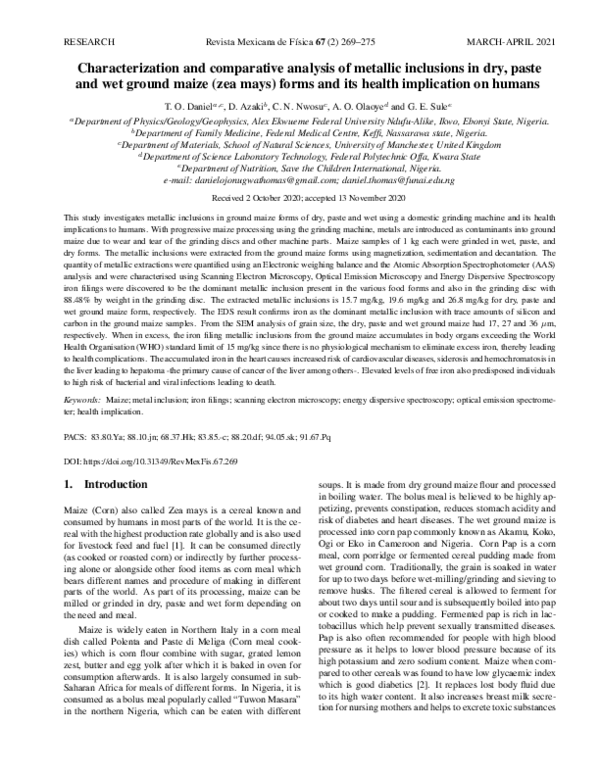 (PDF) Characterization and comparative analysis of metallic inclusions ...