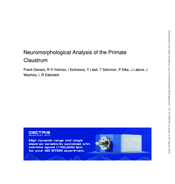 (PDF) Neuromorphological Analysis of the Primate Claustrum