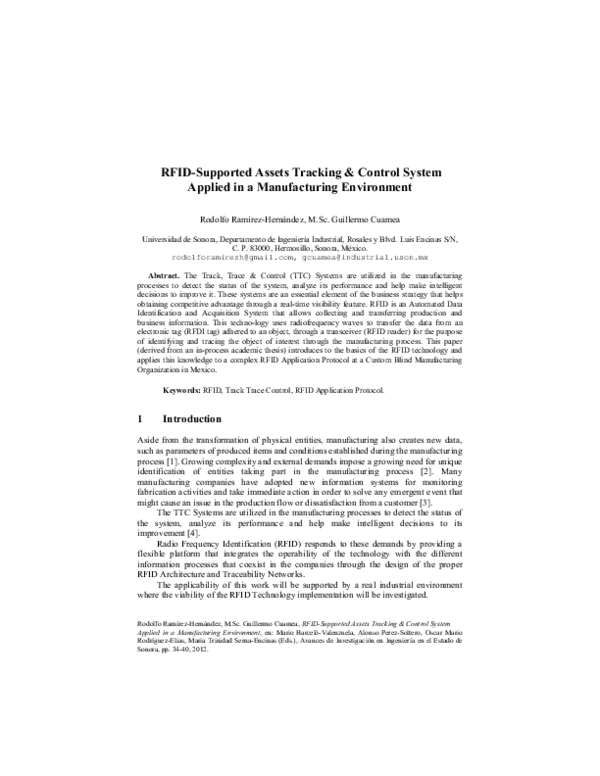 (PDF) RFID-Supported Assets Tracking & Control System Applied in a ...