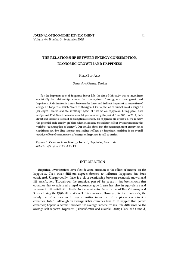 (PDF) THE RELATIONSHIP BETWEEN ENERGY CONSUMPTION, ECONOMIC GROWTH AND ...