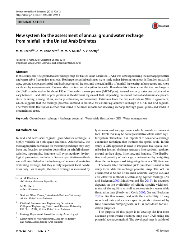 (PDF) New system for the assessment of annual groundwater recharge from ...