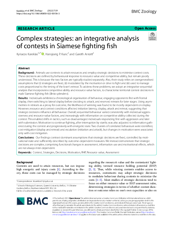 (PDF) Complex strategies: an integrative analysis of contests in ...
