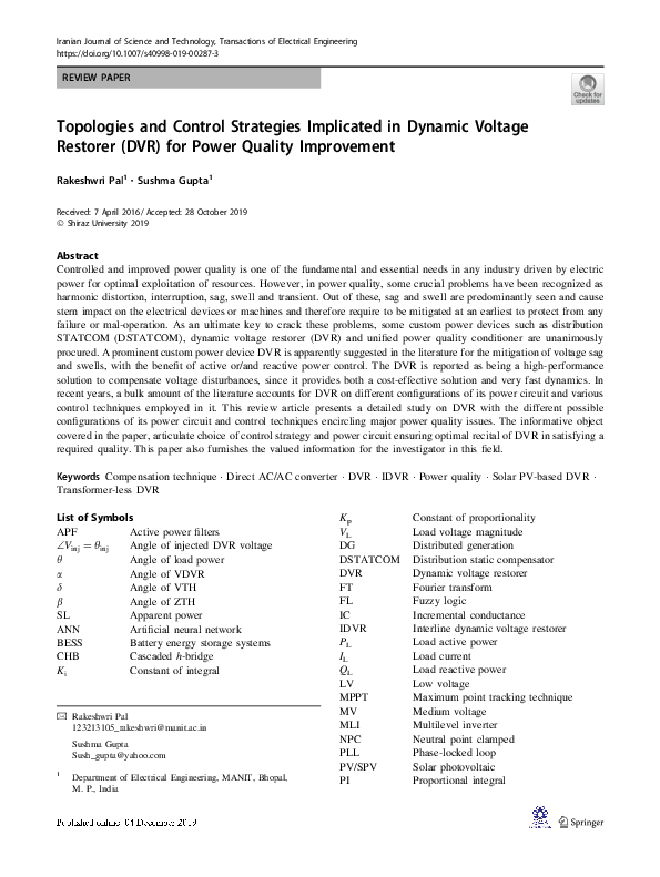 (PDF) Topologies and Control Strategies Implicated in Dynamic Voltage ...