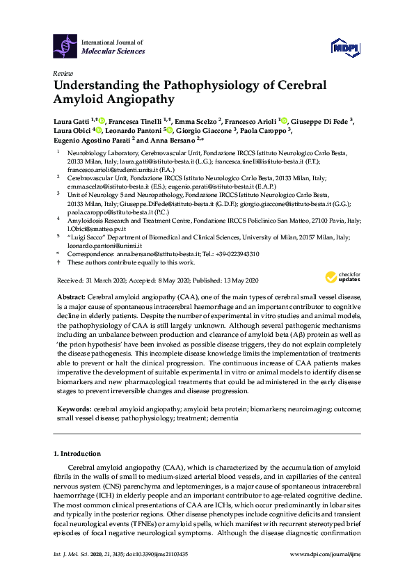 (PDF) Understanding the Pathophysiology of Cerebral Amyloid Angiopathy