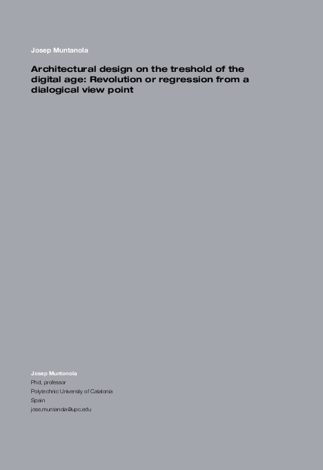 (PDF) Architectural design on the treshold of the digital age ...