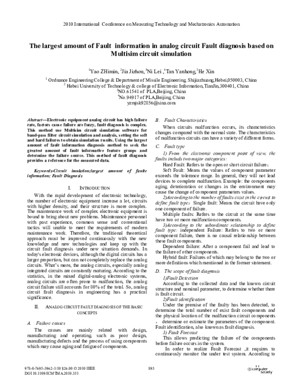 (PDF) The Largest Amount of Fault Information in Analog Circuit Fault ...