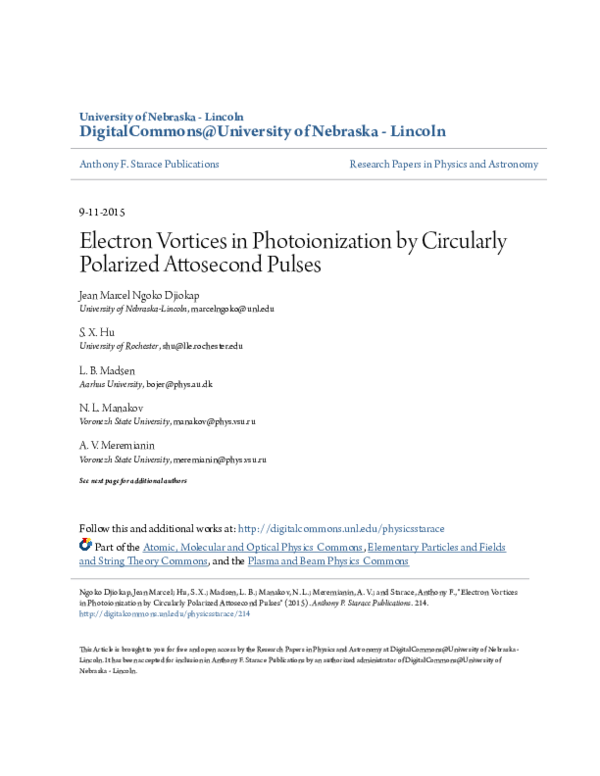 (PDF) Electron Vortices in Photoionization by Circularly Polarized ...