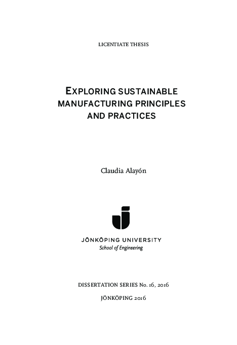 (PDF) Exploring sustainable manufacturing principles and practices