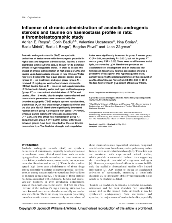(PDF) Influence of chronic administration of anabolic androgenic ...