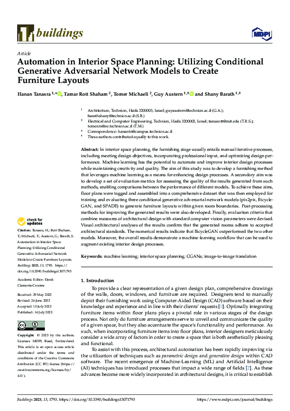 (PDF) Automation in Interior Space Planning: Utilizing Conditional ...