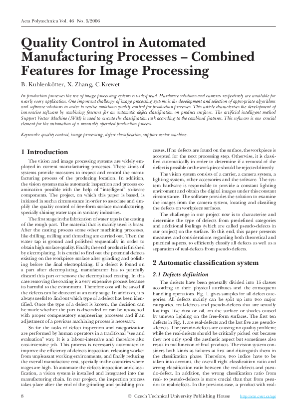 (PDF) Quality Control in Automated Manufacturing Processes – Combined ...