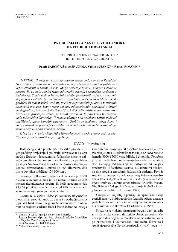 (PDF) Pregledni Članci-Reviews Udk 630* 469 Problematikazaštite Vodai ...