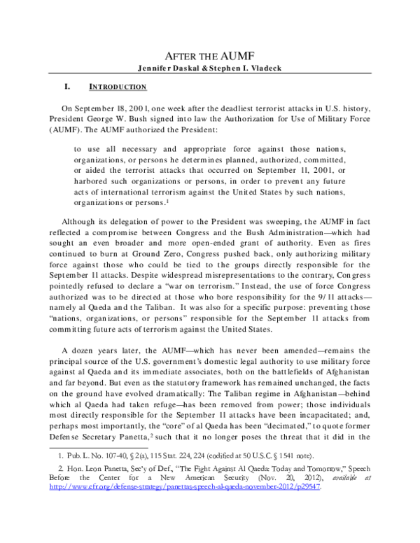  pdf after the authorization for use of military force
