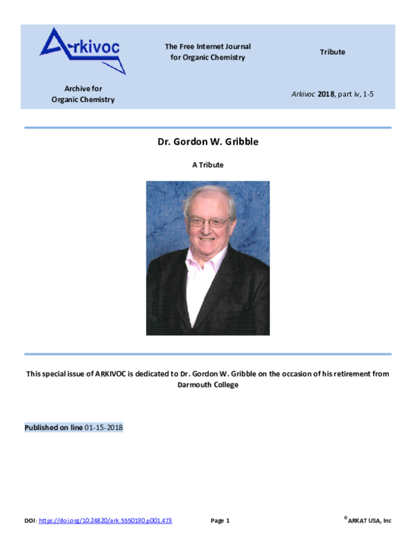 (PDF) A tribute to Prof. Gordon Gribble