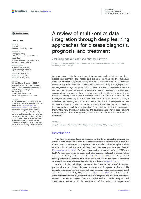 Pdf A Review Of Multi Omics Data Integration Through Deep Learning Pdf A Review Of Multi Omics Data Integration Through Deep Learning