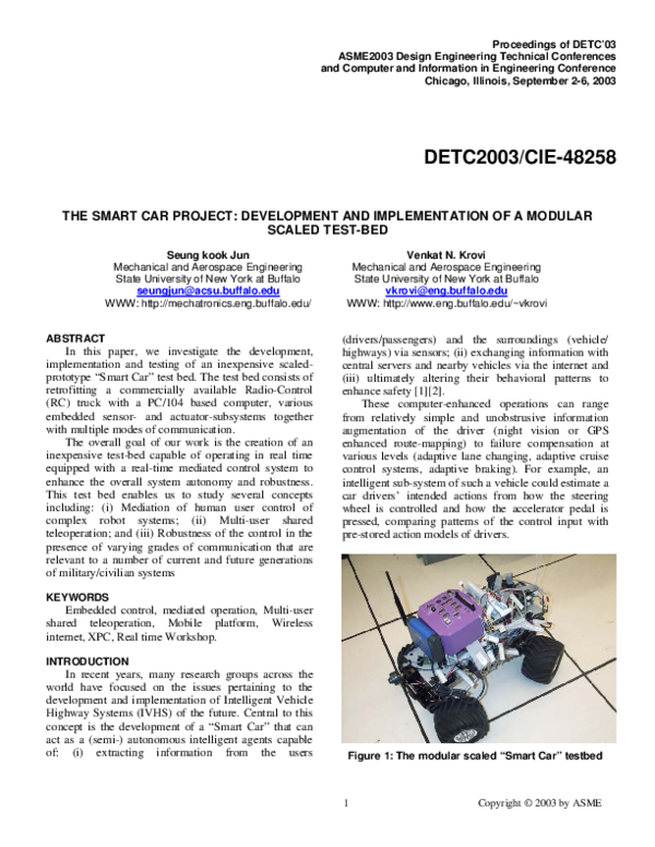 (PDF) The Smart Car Project: Development and Implementation of a ...