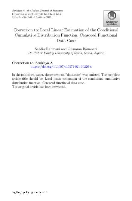 (PDF) Correction to: Local Linear Estimation of the Conditional ...