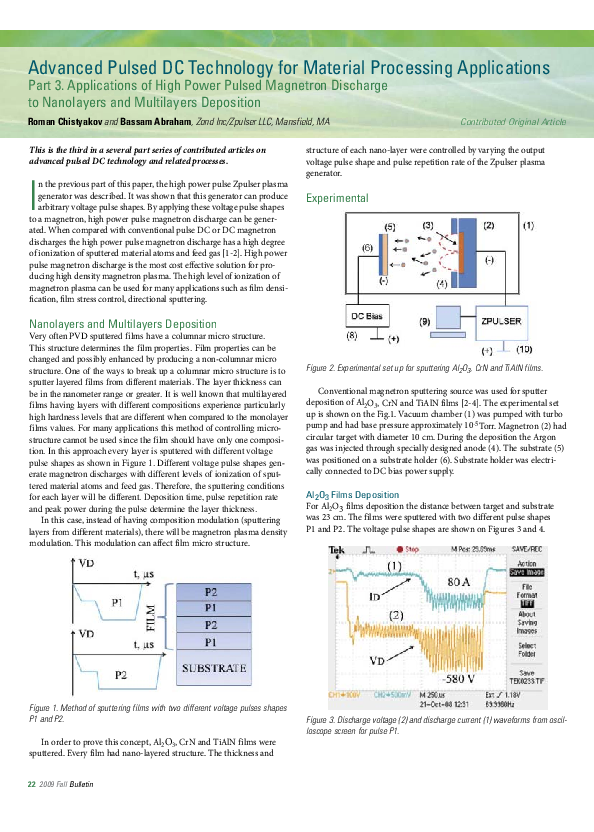(PDF) Advanced Pulsed DC Technology for Material Processing ...